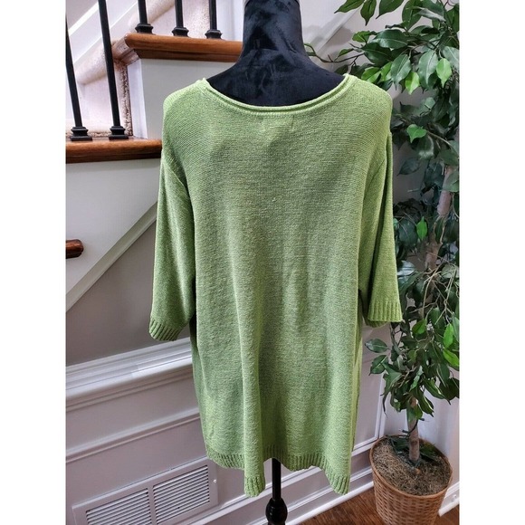 BFA Classics Women's Green Acrylic Round Neck Long Sleeve Knit Sweater Size 3X - Picture 6 of 10